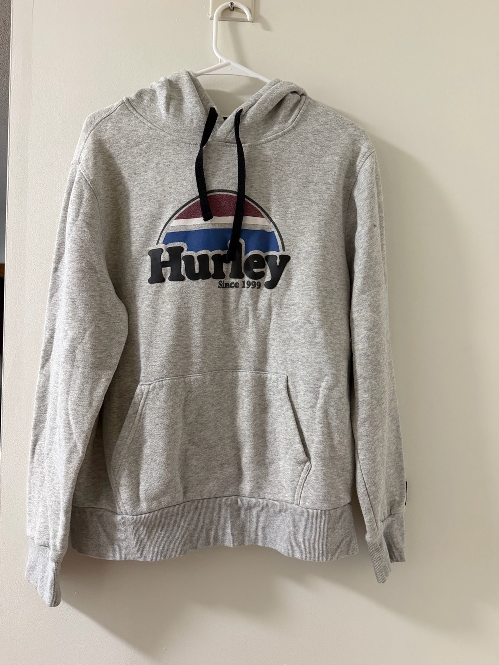 Hurley Pullover Hoodie Mens Medium Gray Like New Logo Graphic Sweatshirt